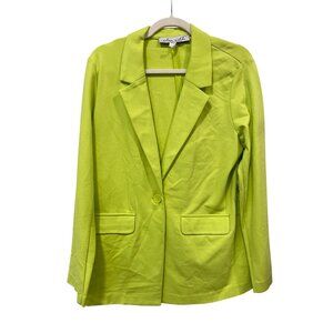 Eden Ruth Blazer Jacket Size Large Single Button Long Sleeve Wildlime Office NEW